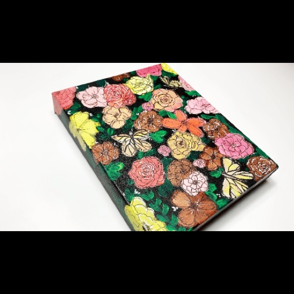 Original flower mosaic acrylic painting on canvas board wall art - Picture 4 of 4
